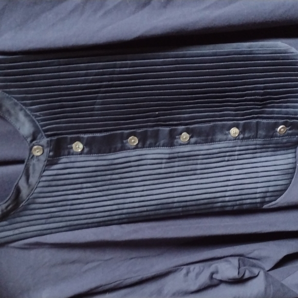 JCrew Pleat- Front Blouse Size XL Navy Blue New - Picture 10 of 10